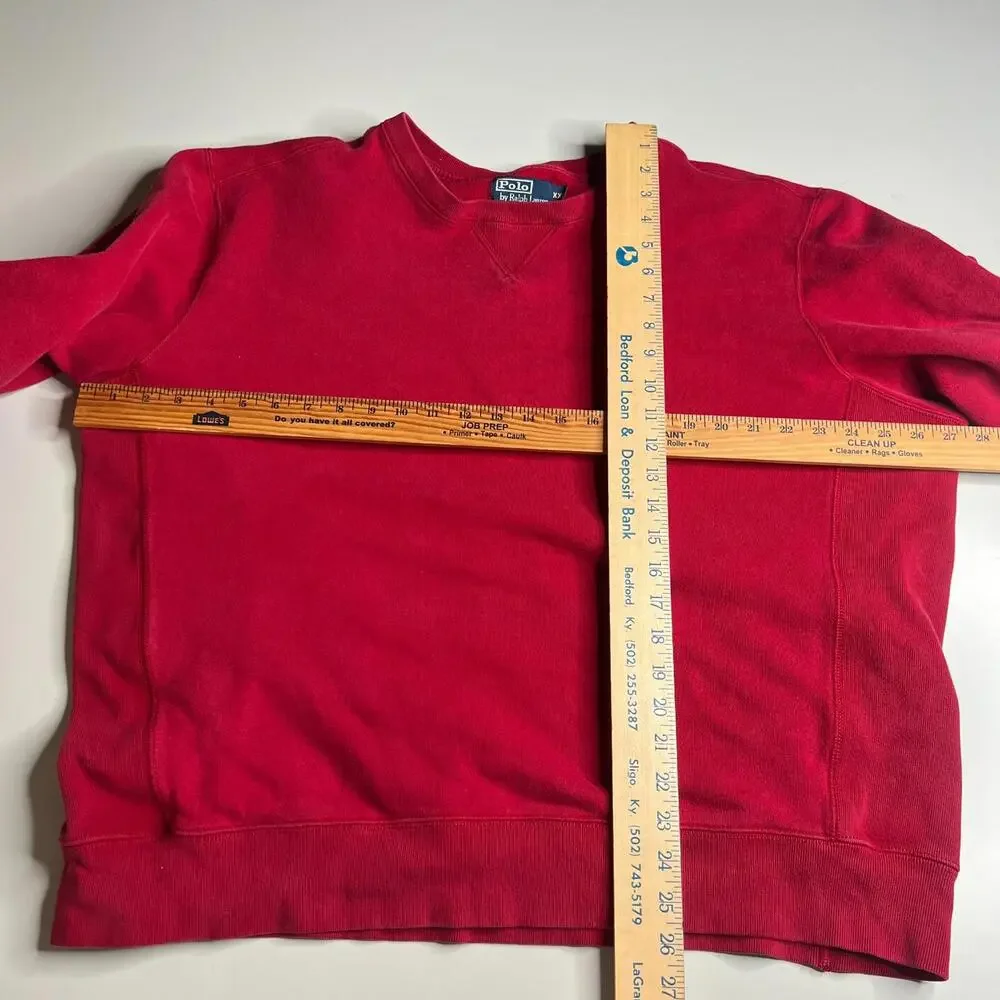 Vintage Polo Ralph Lauren Red Crewneck Sweatshirt Pullover Men’s XXL - Picture 3 of 6